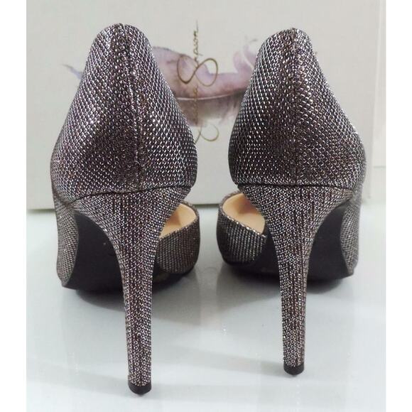 Jessica Simpson Claudette D'Orsay Dress Pumps Heels Bronze Sparkle Mesh - Picture 7 of 8